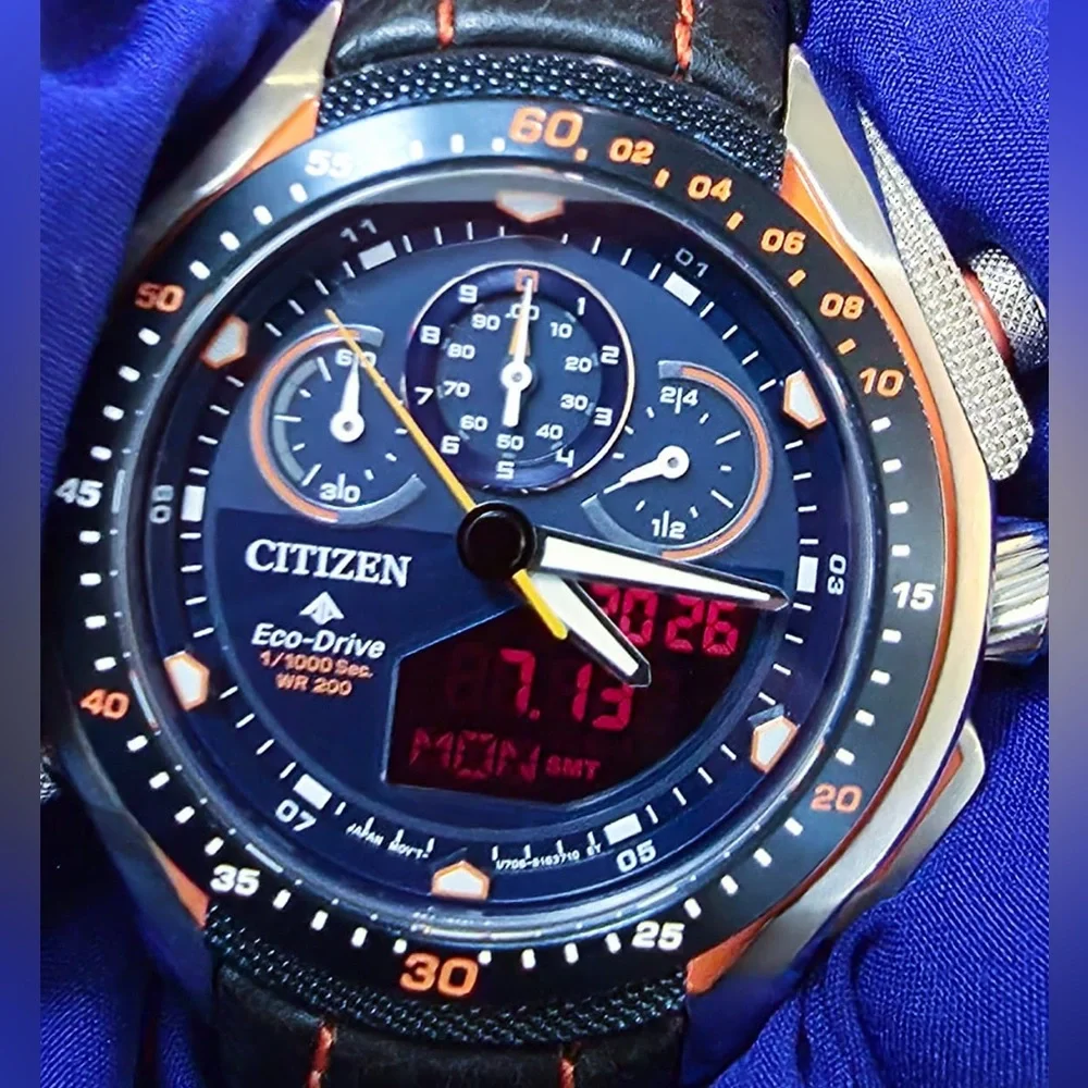 CITIZEN PROMASTER JW0149-10L LIMITED EDITION ECO-DRIVE Orange Accent MENS WATCH